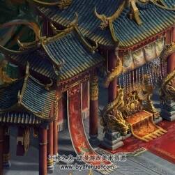 【龍戰(zhàn)天下】中式武俠場(chǎng)景3D模型 MAX源文件
