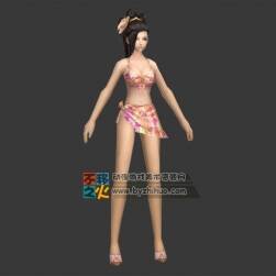 美女 少女 單馬尾 泳裝 模型