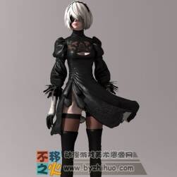 尼爾機(jī)械紀(jì)元 NieR Automata 2B小姐姐 帶走路動(dòng)作 次世代3D模型