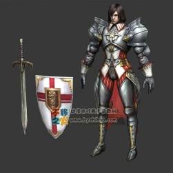 中世紀 鎧甲 騎士 男劍士模型