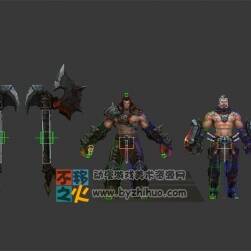 壯漢 戰(zhàn)士 肌肉 巨斧 模型