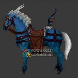 長角的藍(lán)色馬坐騎 Max模型