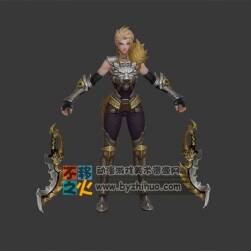 金發(fā) 女戰(zhàn)士 鎧甲 模型