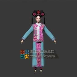 清朝 女 格格 旗裝 模型