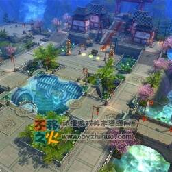 游戲主城 武俠風(fēng)格場(chǎng)景模型