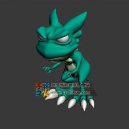 西方小恐龍 Max模型 四邊面