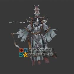 恐怖 驚悚 地府 白無常模型