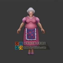 白發(fā) 老奶奶 外婆 模型