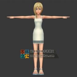 金發(fā) 美少女 卡通 T-pose模型