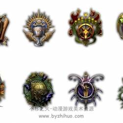 歐美風(fēng)格畫風(fēng)精致的徽章PNG圖標18個