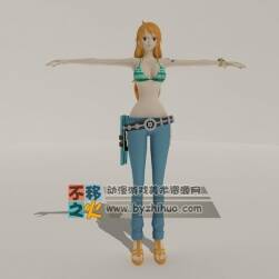 女海賊 美女 娜美T-pose模型