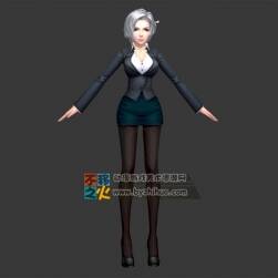 短發(fā) 女職員 西裝 黑絲 模型