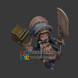 小鬼 惡魔 籃子 砍刀  模型