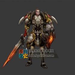 帥哥 鎧甲 劍盾 男戰(zhàn)士模型