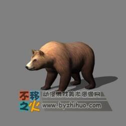 棕熊3D模型 帶走路動作
