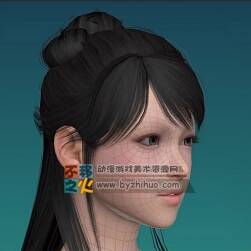 古風 黑發(fā) 美女 裸模  標準體型 3D模型