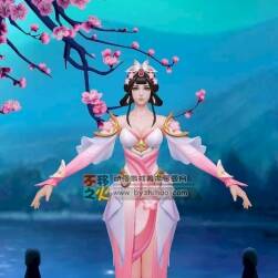 王者榮耀 甄姬[游園驚夢] 古風(fēng)古典美 3D角色模型