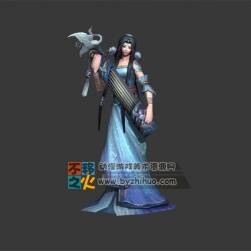 古裝 法師 女琴師 模型