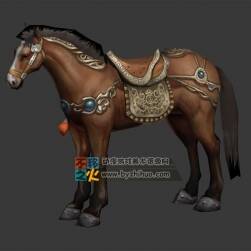 棕色馬匹坐騎 Max模型 含全套動作