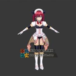 紅發(fā) 美少女 女仆 魔法 模型