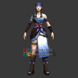 戴頭巾 異族少女模型 有動作